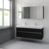 Bruynzeel Pinto badmeubelset 150x65.3x46cm met spiegelkast dubbele kom zijde zwart SW229362 Bruynzeel Pinto badmeubelset 150x65.3x46cm met spiegelkast dubbele kom zijde zwart SW229362