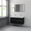 Bruynzeel Pinto badmeubelset 120x65.3x46cm met spiegel dubbele kom zijde zwart SW229346 Bruynzeel Pinto badmeubelset 120x65.3x46cm met spiegel dubbele kom zijde zwart SW229346