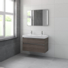 Bruynzeel Pinto badmeubelset 100x65.3x46cm met spiegel dubbele kom orlando eiken SW229342 Bruynzeel Pinto badmeubelset 100x65.3x46cm met spiegel dubbele kom orlando eiken SW229342