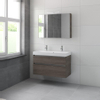 Bruynzeel Pinto badmeubelset 100x65.3x46cm met spiegelkast orlando eiken SW229355 Bruynzeel Pinto badmeubelset 100x65.3x46cm met spiegelkast orlando eiken SW229355