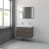 Bruynzeel Pinto badmeubelset 90x65.3x46cm met spiegel orlando eiken SW229353 Bruynzeel Pinto badmeubelset 90x65.3x46cm met spiegel orlando eiken SW229353
