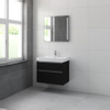 Bruynzeel Pinto badmeubelset 75x65.3x46cm met spiegel zijde zwart SW229352 Bruynzeel Pinto badmeubelset 75x65.3x46cm met spiegel zijde zwart SW229352