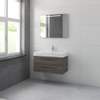 Bruynzeel Bando badmeubelset 90x55x45cm met spiegel aluminium greeplijst orlando eiken SW229440 Bruynzeel Bando badmeubelset 90x55x45cm met spiegel aluminium greeplijst orlando eiken SW229440