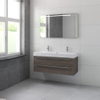Bruynzeel Bando badmeubelset 120x55x45cm met spiegel aluminium greeplijst orlando eiken SW229196 Bruynzeel Bando badmeubelset 120x55x45cm met spiegel aluminium greeplijst orlando eiken SW229196