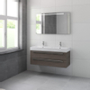 Bruynzeel Bando badmeubelset 120x55x45cm Dubbele wasbak met spiegel aluminium greeplijst orlando eiken SW229227 Bruynzeel Bando badmeubelset 120x55x45cm Dubbele wasbak met spiegel aluminium greeplijst orlando eiken SW229227