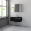 Bruynzeel Giro badmeubelset 100x49x46cm met spiegelkast bovenblad zijde zwart SW229554 Bruynzeel Giro badmeubelset 100x49x46cm met spiegelkast bovenblad zijde zwart SW229554