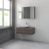 Bruynzeel Giro badmeubelset 100x49x46cm met spiegelkast bovenblad orlando eiken SW229542 Bruynzeel Giro badmeubelset 100x49x46cm met spiegelkast bovenblad orlando eiken SW229542