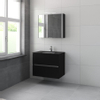 Bruynzeel Miko badmeubelset 81x66.5x51cm met spiegelkast zijde zwart SW229247 Bruynzeel Miko badmeubelset 81x66.5x51cm met spiegelkast zijde zwart SW229247