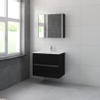 Bruynzeel Miko badmeubelset 81x66x51cm met spiegelkast zijde zwart SW229246 Bruynzeel Miko badmeubelset 81x66x51cm met spiegelkast zijde zwart SW229246