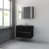 Bruynzeel Miko badmeubelset 91x66.5x51cm met spiegelkast zijde zwart SW229251 Bruynzeel Miko badmeubelset 91x66.5x51cm met spiegelkast zijde zwart SW229251