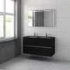 Bruynzeel Miko badmeubelset 121x66.5x51cm met spiegelkast dubbele kom zijde zwart SW229237 Bruynzeel Miko badmeubelset 121x66.5x51cm met spiegelkast dubbele kom zijde zwart SW229237