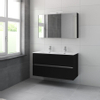 Bruynzeel Miko badmeubelset 121x66x51cm met spiegelkast dubbele kom zijde zwart SW229236 Bruynzeel Miko badmeubelset 121x66x51cm met spiegelkast dubbele kom zijde zwart SW229236