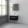 Bruynzeel Mino badmeubelset 80x56x38cm met spiegelkast zijde zwart SW229284 Bruynzeel Mino badmeubelset 80x56x38cm met spiegelkast zijde zwart SW229284