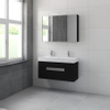 Bruynzeel Mino badmeubelset 100x56x38cm met spiegelkast zijde zwart SW229278 Bruynzeel Mino badmeubelset 100x56x38cm met spiegelkast zijde zwart SW229278