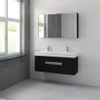 Bruynzeel Mino badmeubelset 120x56x38cm met spiegelkast zijde zwart SW229280 Bruynzeel Mino badmeubelset 120x56x38cm met spiegelkast zijde zwart SW229280
