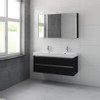 Bruynzeel Palitano badmeubelset 120x56.5x46cm spiegelkast dubbele kom zijde zwart SW229306 Bruynzeel Palitano badmeubelset 120x56.5x46cm spiegelkast dubbele kom zijde zwart SW229306