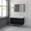 Bruynzeel Passo badmeubelset 120x69.8x46cm spiegelkast dubbele kom zijde zwart SW229335 Bruynzeel Passo badmeubelset 120x69.8x46cm spiegelkast dubbele kom zijde zwart SW229335