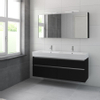 Bruynzeel Passo badmeubelset 150x69.8x46cm spiegelkast dubbele kom zijde zwart SW229337 Bruynzeel Passo badmeubelset 150x69.8x46cm spiegelkast dubbele kom zijde zwart SW229337