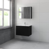 Bruynzeel Matera badmeubelset 80x56.5x50cm met spiegelkast zijde zwart SW229188 Bruynzeel Matera badmeubelset 80x56.5x50cm met spiegelkast zijde zwart SW229188