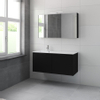 Bruynzeel Matera badmeubelset kom links 120x56.5x50cm met spiegelkast zijde zwart SW229176 Bruynzeel Matera badmeubelset kom links 120x56.5x50cm met spiegelkast zijde zwart SW229176