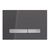 Geberit Sigma50 bedieningplaat met dualflush frontbediening voor toilet 24.6x16.4cm spiegelend rookglas / chroom TWEEDEKANS OUT6794