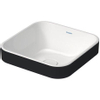 Duravit HappyD 2 Plus waskom vierkant zonder kraangat zonder overloop 40x40cm met keramische afdekkap wit/mat antraciet SW297015 Duravit HappyD 2 Plus waskom vierkant zonder kraangat zonder overloop 40x40cm met keramische afdekkap wit/mat antraciet SW297015