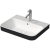 Duravit HappyD 2 Plus opbouwwastafel met kraangat met overloop 60x46cm met keramisch push-open ventiel wit/mat antraciet SW297023 Duravit HappyD 2 Plus opbouwwastafel met kraangat met overloop 60x46cm met keramisch push-open ventiel wit/mat antraciet SW297023