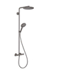 Hansgrohe Raindance 240 PowderRain 1jet showerpipe: m. Ecostat Comfort douchekraan thermostatisch m. Raind. Select S 120 3jet handd. en hoofdd. 1jet brushed black chroom TWEEDEKANS OUT7242