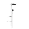 Hansgrohe Rainfinity PowderRain 360 1jet showerpipe: zonder douchethermostaat met hoofd- en handdouche, doucheslang + planchetten mat wit SW297626 Hansgrohe Rainfinity PowderRain 360 1jet showerpipe: zonder douchethermostaat met hoofd- en handdouche, doucheslang + planchetten mat wit SW297626