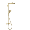 Hansgrohe Raindance 240 PowderRain 1jet showerpipe: m. Ecostat Comfort douchekraan thermostatisch m. Raind. Select S 120 3jet handd. en hoofdd. 1jet polished gold SW297594 Hansgrohe Raindance 240 PowderRain 1jet showerpipe: m. Ecostat Comfort douchekraan thermostatisch m. Raind. Select S 120 3jet handd. en hoofdd. 1jet polished gold SW297594