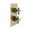 vtwonen Cross Mitigeur thermostatique douche 2 voies avec poignée croix Bronze SW373996 vtwonen Cross Mitigeur thermostatique douche 2 voies avec poignée croix Bronze SW373996