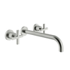 Royal Plaza Rosa afdekset tweegreeps wandkraan met kruisgreep uitloop 23cm brushed SW373975 Royal Plaza Rosa afdekset tweegreeps wandkraan met kruisgreep uitloop 23cm brushed SW373975