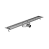 Aco ShowerDrain C caniveau de douche inox avec bride de sol sans grille, 70mm de large, siphon anti-odeurs 50mm 1085mm profondeur d''encastrement 92mm avec sortie latérale SW398869