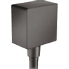 Hansgrohe Fixfit Square muuraansluitbocht m. terugslagklep brushed black chroom SW358915 Hansgrohe Fixfit Square muuraansluitbocht m. terugslagklep brushed black chroom SW358915