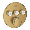 GROHE Grohtherm SmartControl inbouwkraan thermostatisch met omstel voor 3 functies rond cool sunrise geborsteld SW354631