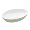 Villeroy & Boch Artis opzetwastafel 61x41cm ovaal sage green SW644081