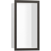 Hansgrohe XtraStoris Individual Inbouw Nis - 30x15x10cm - designframe - brushed black chrome/wit SW651210