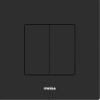 Wisa XS Plaque de commande - carrée - 16x16x1 - double chasse - plastique - noir mat SW727152