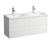 Laufen lua double lavabo 46x120x18cm 2 robinets avec céramique anti-calcaire blanc SW786242