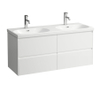 Laufen Lua double lavabo 46x120x18cm 2 trous de robinet sans traitement anticalcaire Céramique Pergamon SW786250