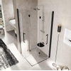 Novellini Young 2.0 Cabine de douche - 100x100x200cm - carrée - porte pliante - noire SW495704