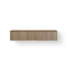 Looox Wooden Wastafelonderkast - ribbelfront verticaal - 2 lades - afvoer links en rechts - 140x30x46 cm - eiken SW814265
