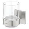 Grohe Start Cube Bekerhouder - 9.5x10.6x7.2cm - met glas - Supersteel (RVS) SW878332