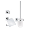Grohe Start Cube Accessoireset 3-in-1 - closetrolhouder met klep - handdoekhaak - closetborstelgarnituur met glazen inzet - chroom SW878187
