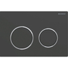 Geberit Omega20 bedieningsplaat - 2-toets spoeling - ronde knoppen - matzwart/gl.chr./matzw SW878188