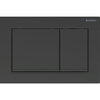 Geberit Omega20 bedieningsplaat - 2-toets spoeling - rechthoekige knoppen - matzwart/zwart/matzwart - zwart SW878220