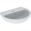 Geberit Bastia Wastafel - rond - 55x42cm - kraangat - overloop - glans wit SW878594