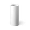 Looox Lavabo sur pied - 40x40cm - rond - sur colonne - marbre minéral - blanc brillant SW931474