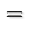 Looox Wood collection Duo wandplanken 120x46cm - 2 stuks - Met handdoekhouders zwart mat - massief eiken Black SW957858