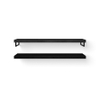 Looox Wood collection Duo étagères murales 160x46cm - 2 pièces - Avec porte-serviettes noir mat - chêne massif Black SW931513
